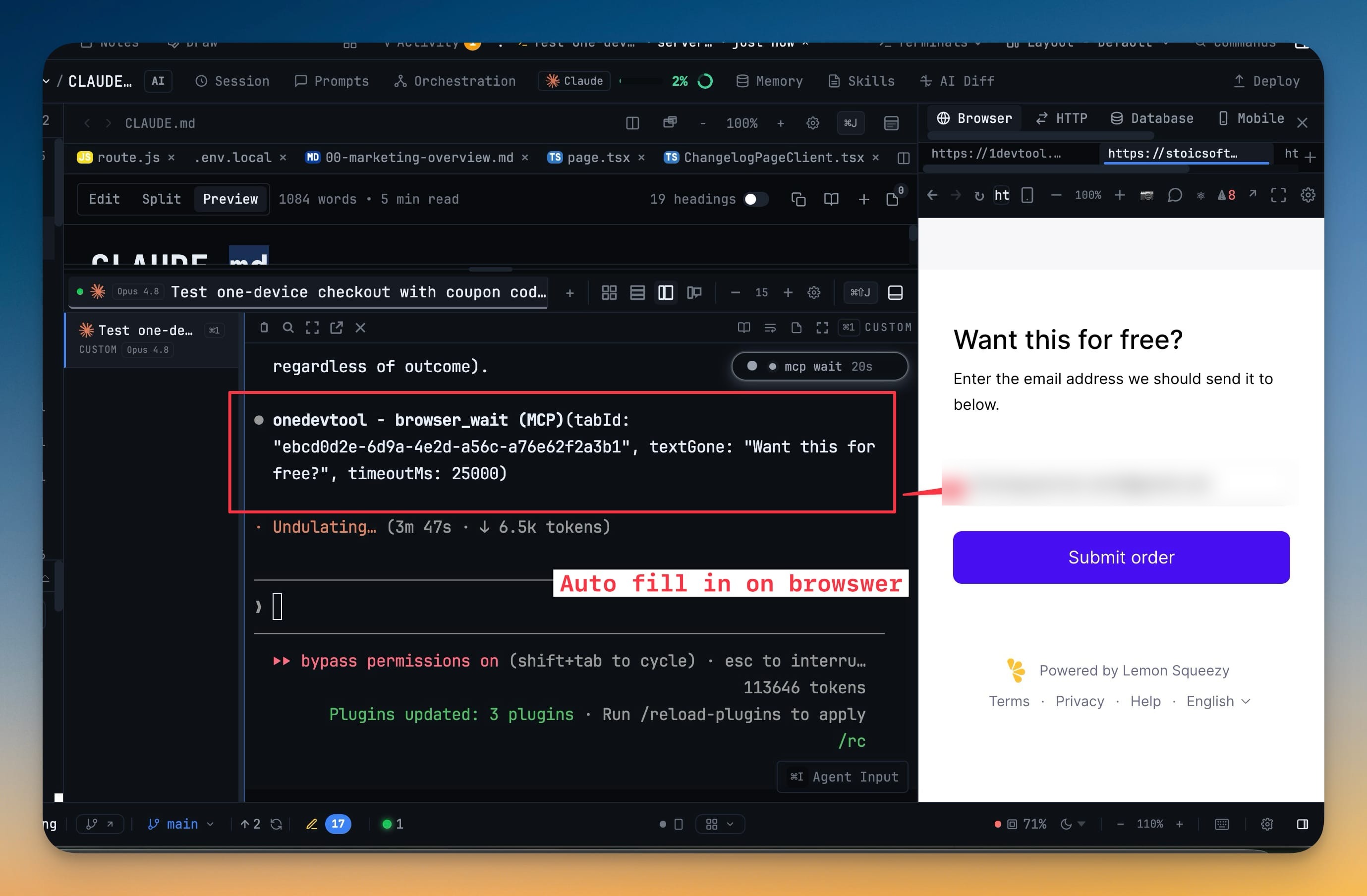 Browser Automation — Let AI agents operate the Browser panel you already use — with your tabs, your history, and your signed-in sessions.